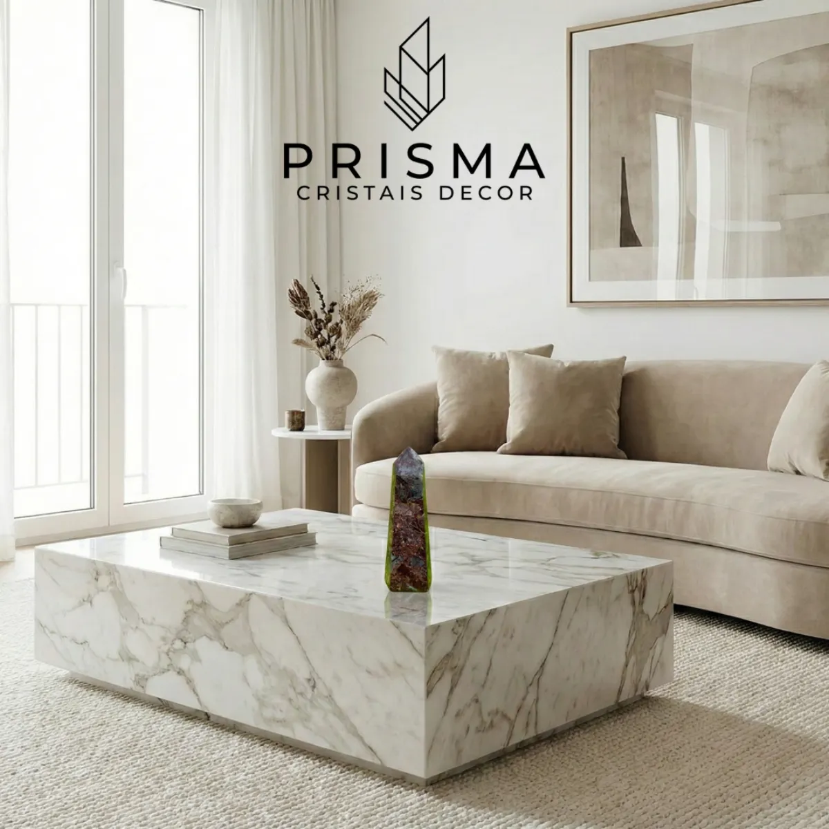 Ponta de Calcedônia Mosaico com padrões únicos de faixas coloridas - cristal raro Prisma Cristais