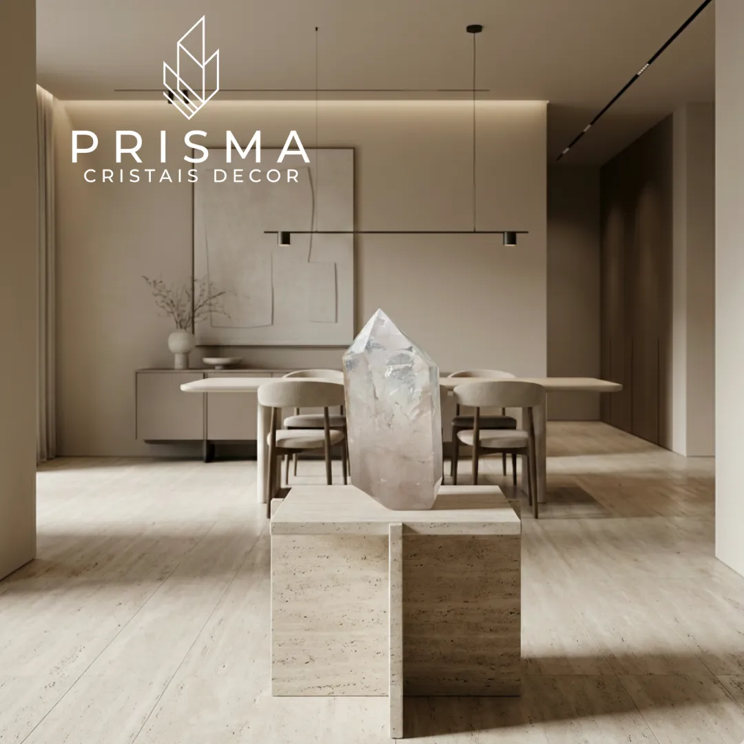 Ponta de Quartzo Semi-Translúcido variação 2 - maior densidade leitosa e opacidade Prisma Cristais