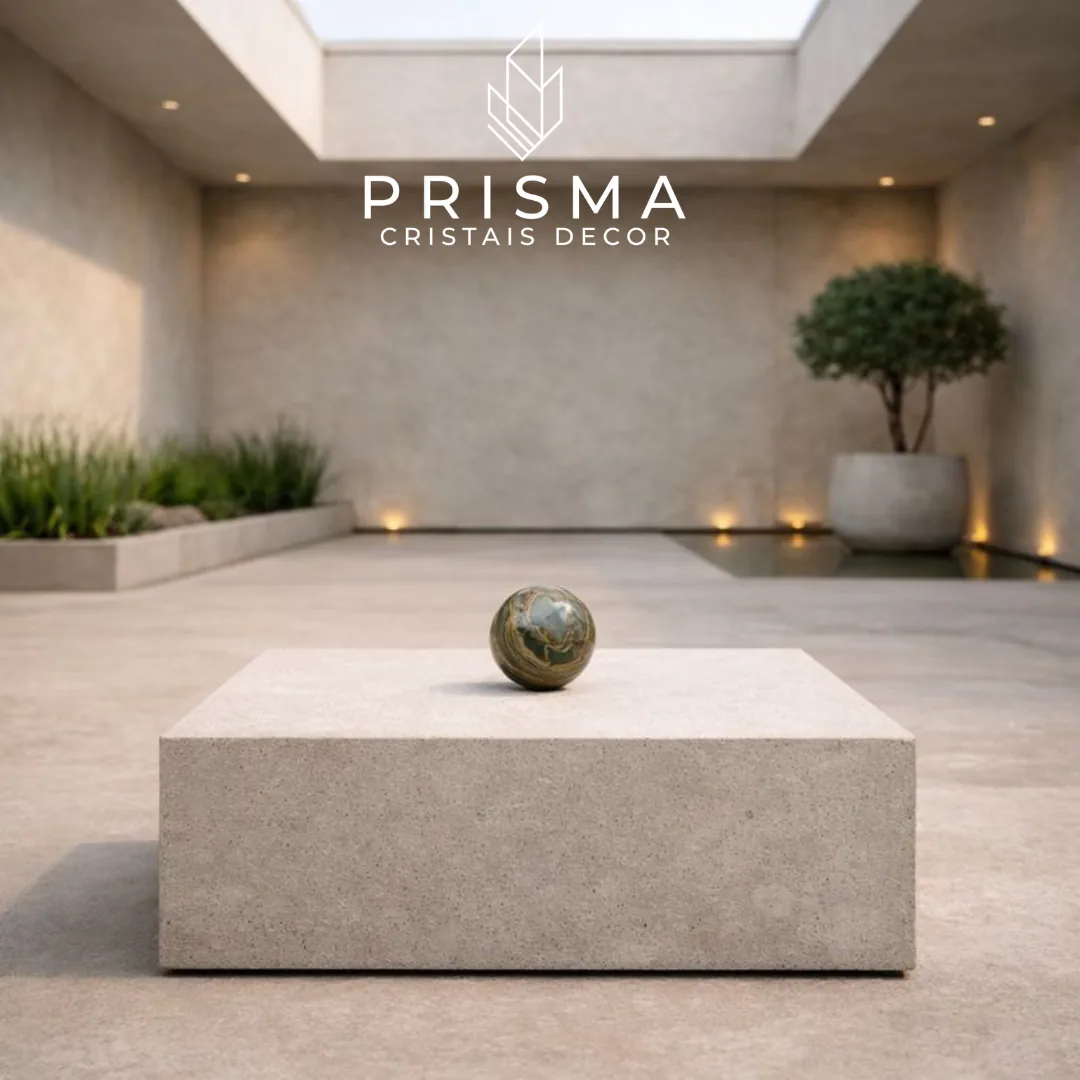 Esfera de Jaspe 2 cristal premium para decoração contemporânea e escritórios executivos