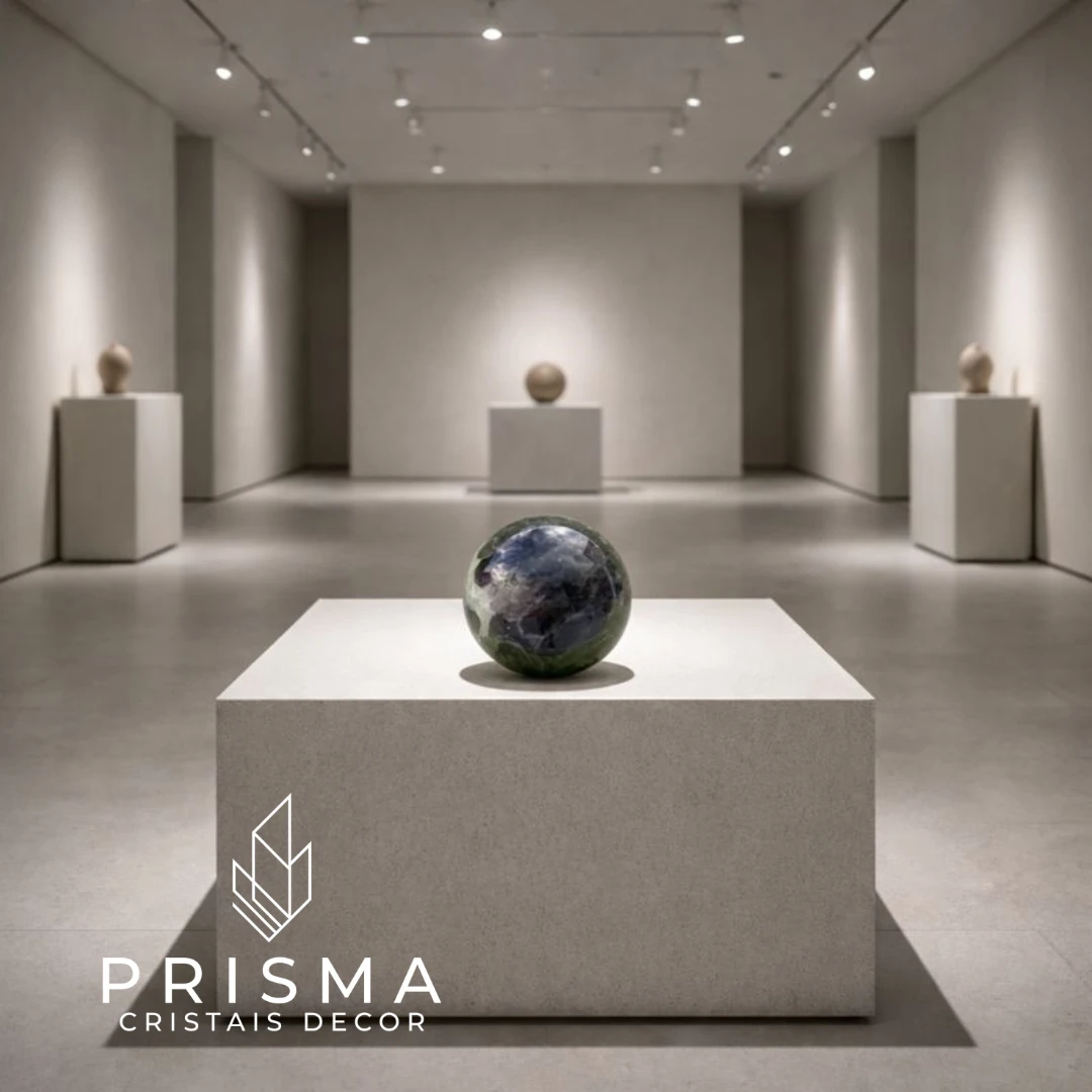 Cristal de Ametista Chevron em formato esférico perfeito