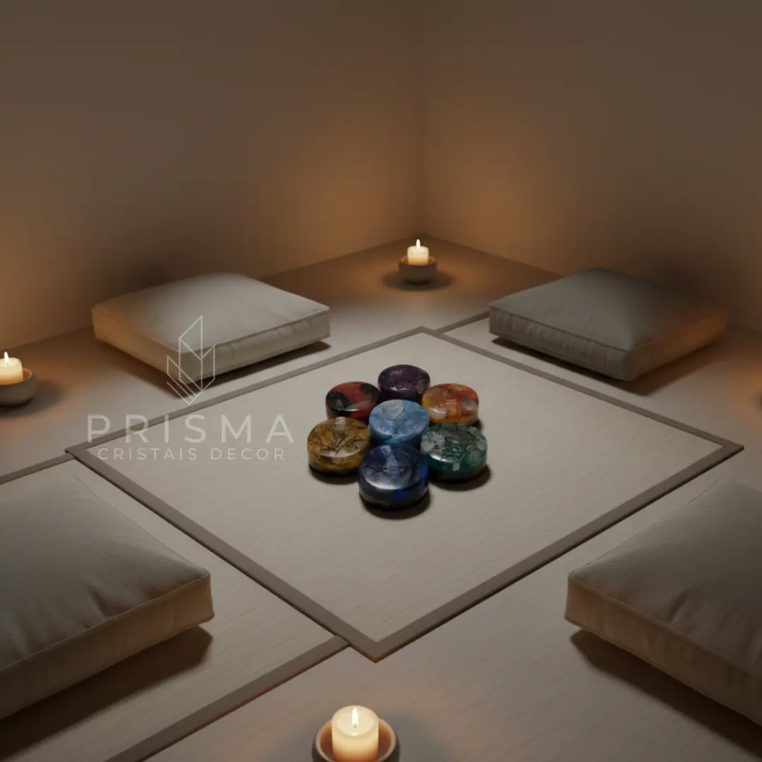 Orgonite Kit 7 Chakras - Conjunto completo alinhado aos centros energéticos