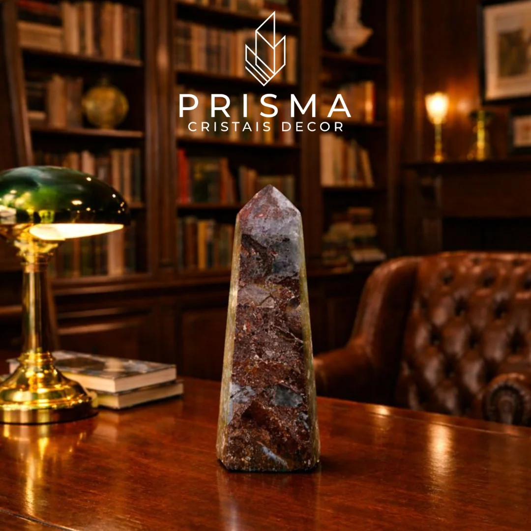 Ponta de Calcedônia Mosaico — brilho ceroso e padrão geológico exclusivo