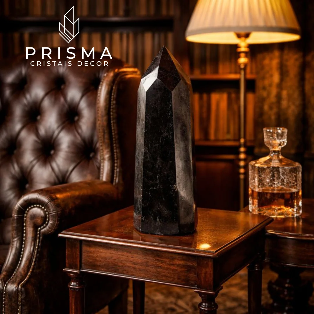 Ponta de Quartzo Preto 42cm, 18,35kg — Quartzo Morion proteção ancestral chakra raiz aterramento