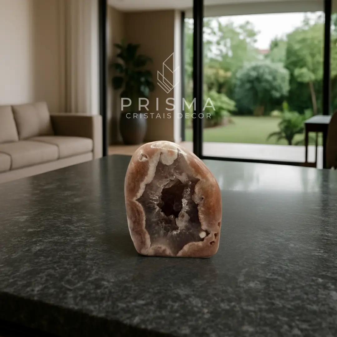 Capela de Ametista Rosa 75% - visão completa da peça premium