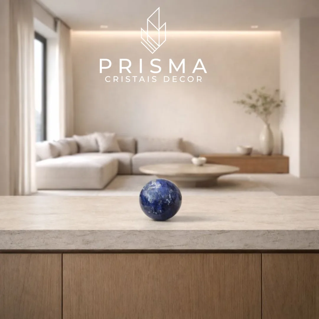 Esfera de Sodalita — cristal azul premium Prisma Cristais