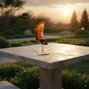 Escultura Meia Lua 75% Ágata em cristal natural premium