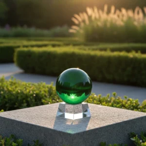 Esfera Obsidiana Verde em cristal vulcânico premium