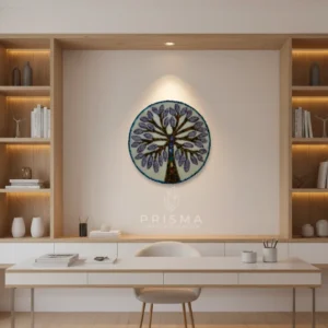 Mandala Árvore da Vida com Cristais em cristal natural premium para decoração de interiores