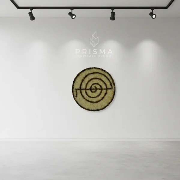 Mandala Espiral com Cristais em cristal natural premium para decoração de interiores