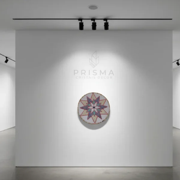 Mandala Estrela em cristal natural premium de 45 cm para decoração de interiores