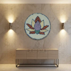 Mandala Lótus em cristal natural premium para decoração de interiores