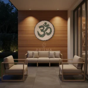 Mandala OM com Cristais em cristal natural premium para decoração de interiores e fachadas