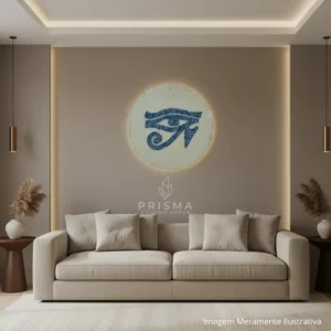 Mandala Olho de Hórus com Cristais em cristal natural premium para decoração de interiores