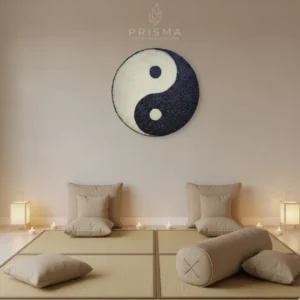 Mandala Yin Yang com Cristais em cristal natural premium para decoração de interiores