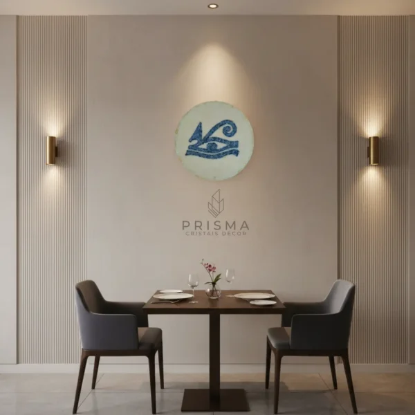 Mandala Olho de Hórus com Cristais em cristal natural premium para decoração de interiores